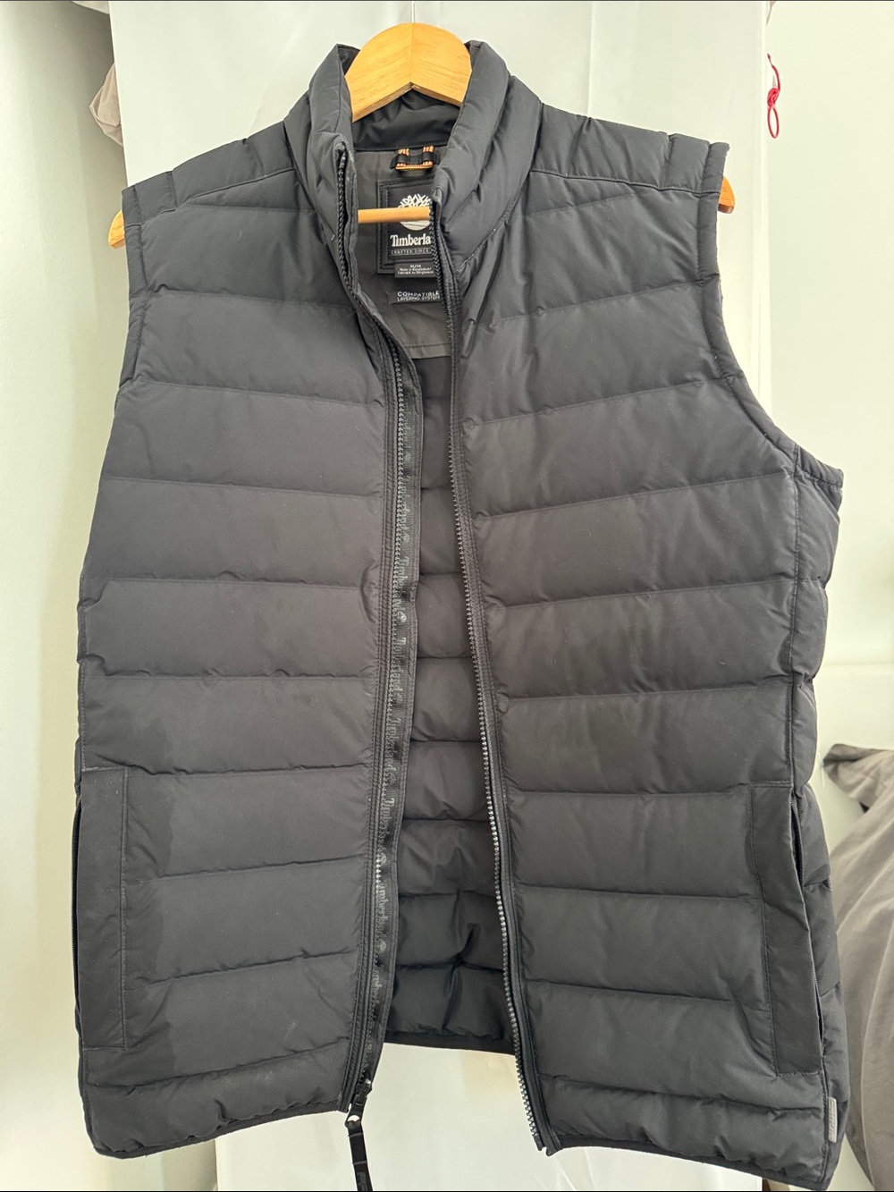 Timberland Men's Black Quilted Down-Style Vest